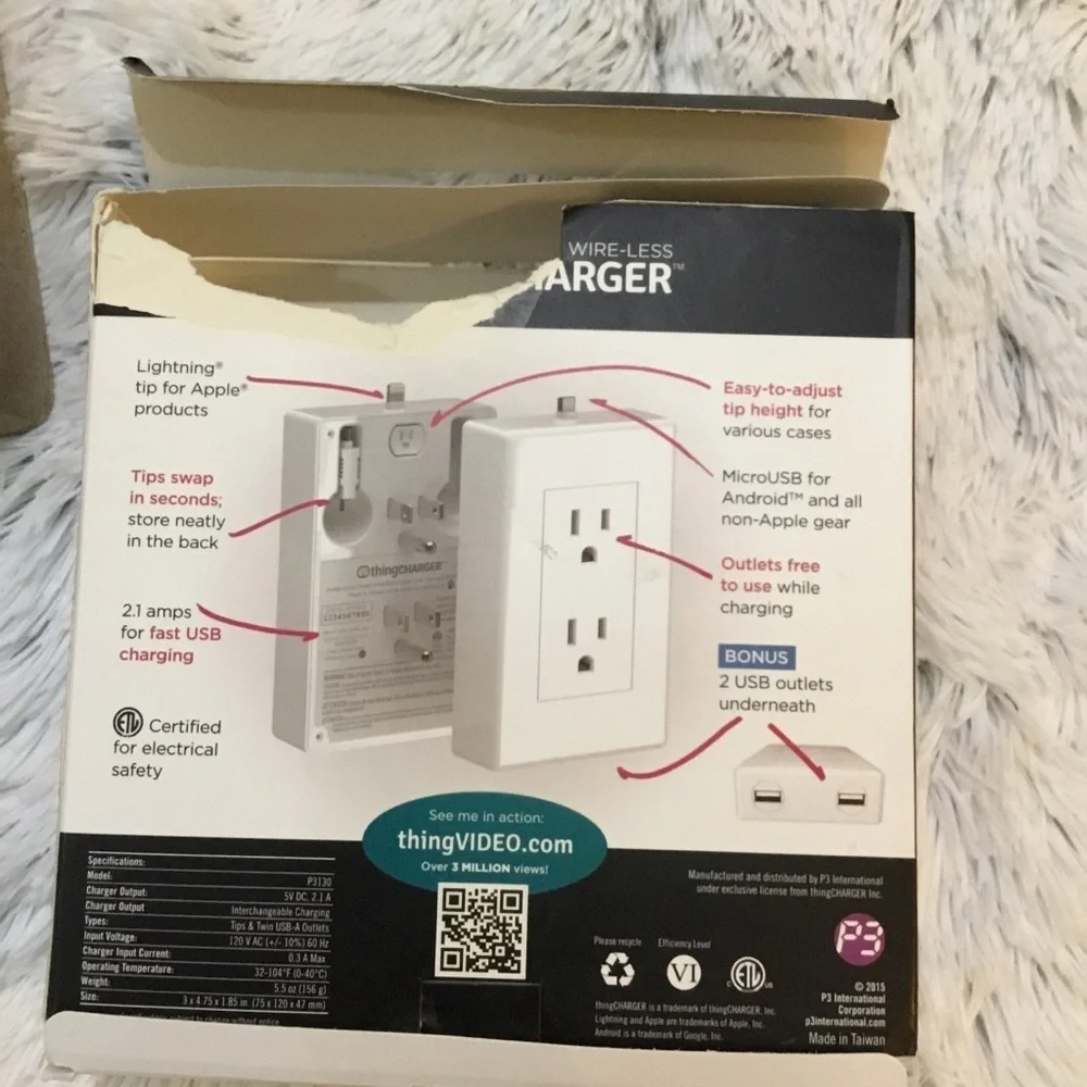 thingCHARGER with interchangeable tips New in box Wire-less